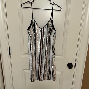 Lucy Paris Silver and Black Mini Dress